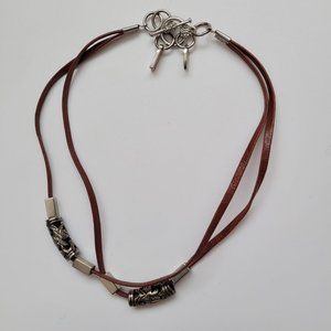 Leather Strands and Beaded Necklace by Fixation